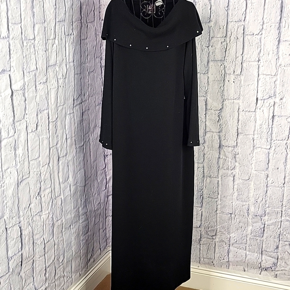 LENNY NEWβ YORK Sequined Maxi Black Sweater Dress Large
